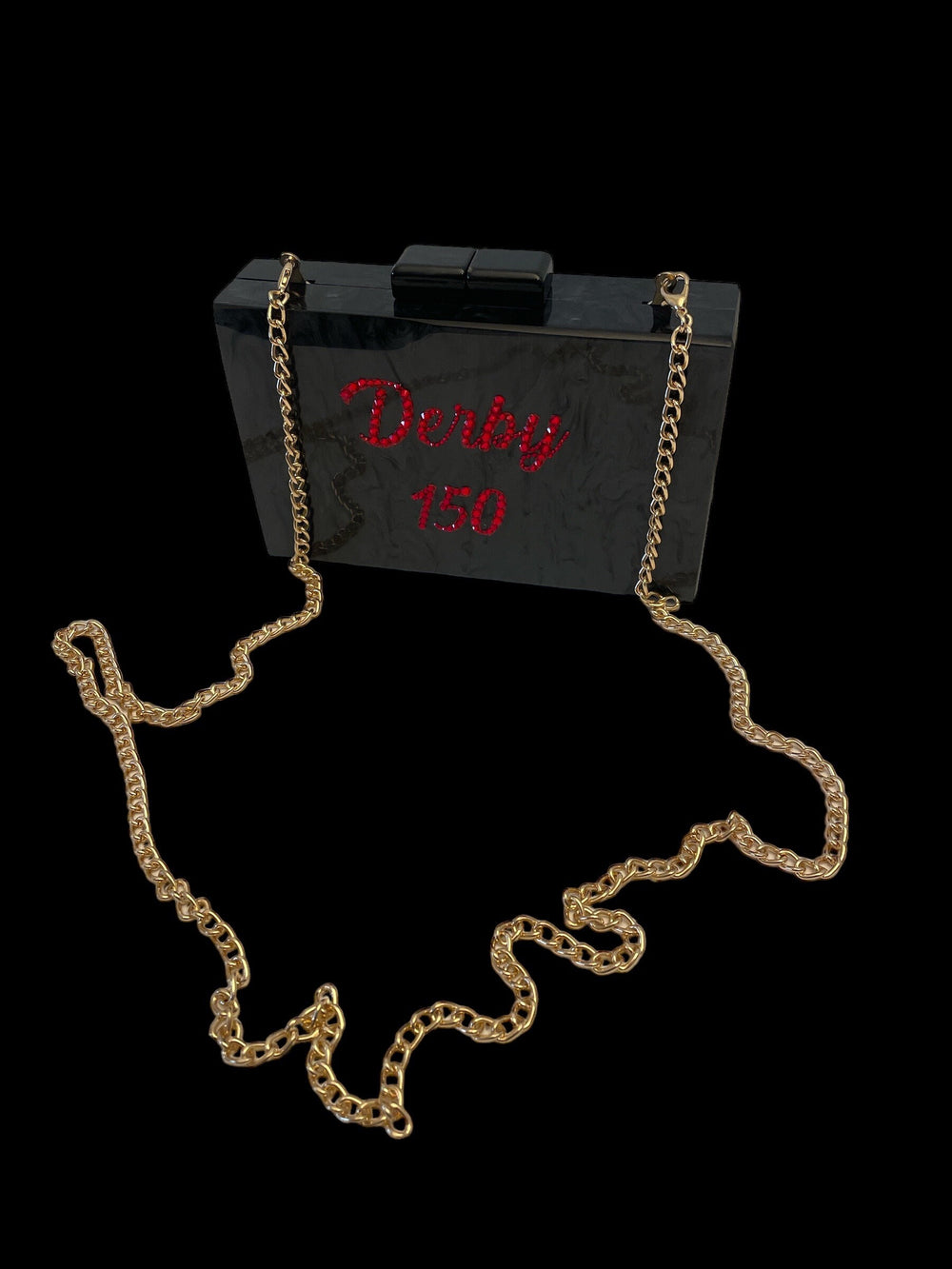 Black & Red “Derby 150” Acrylic Clutch or Crossbody Bag