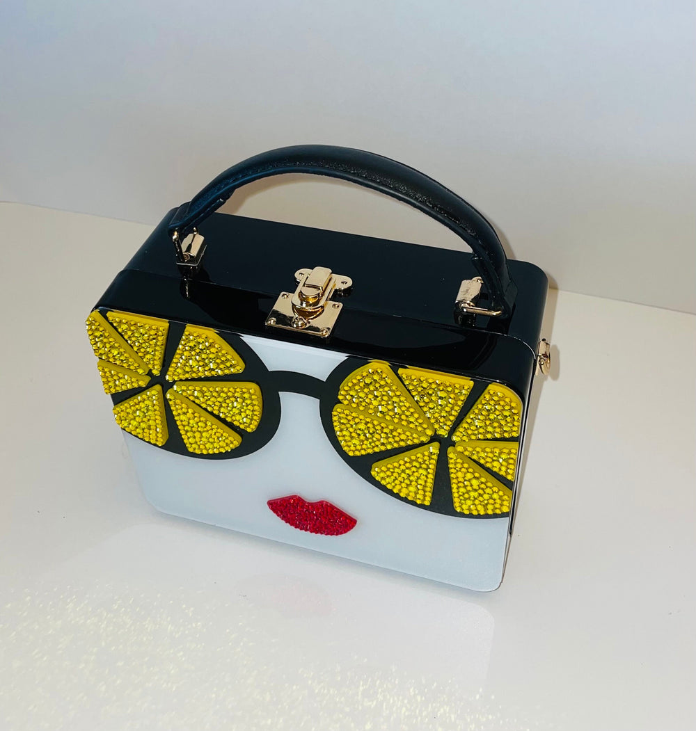 Swarovski Lemon Face Acrylic Handbag