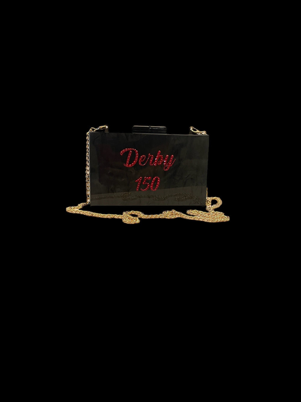 Black & Red “Derby 150” Acrylic Clutch or Crossbody Bag