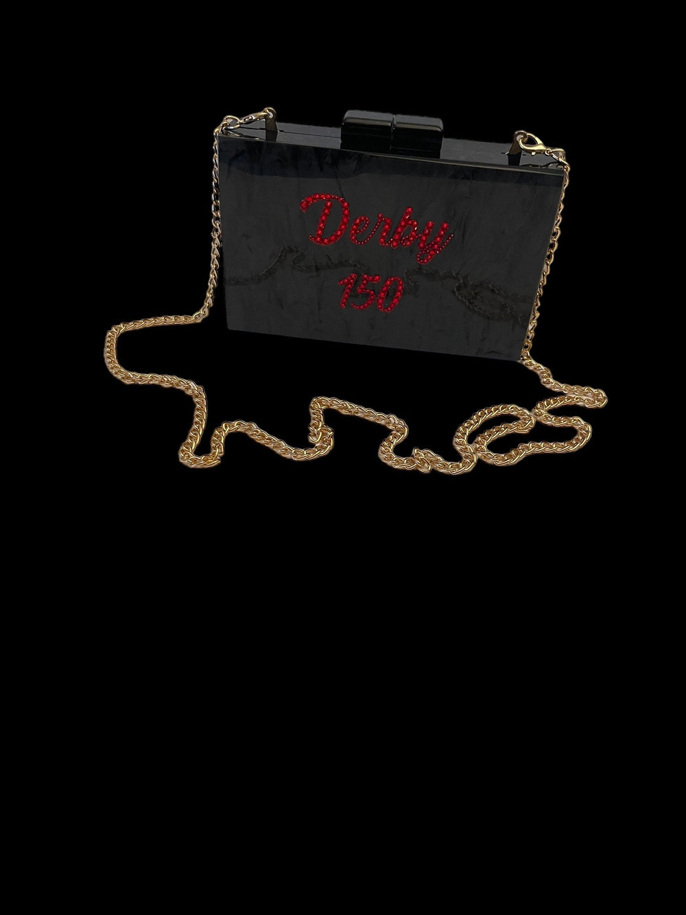 Black & Red “Derby 150” Acrylic Clutch or Crossbody Bag