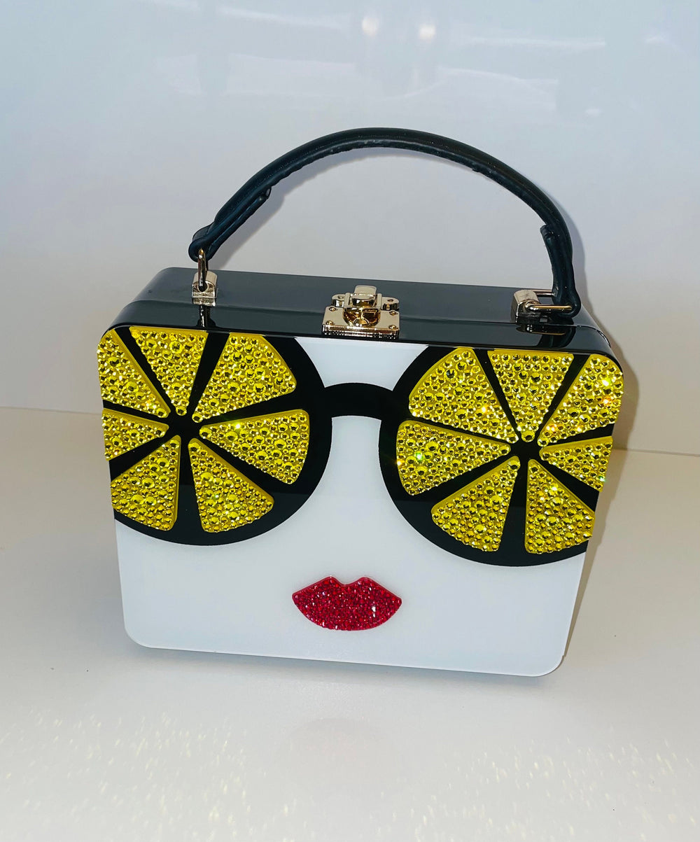 Swarovski Lemon Face Acrylic Handbag