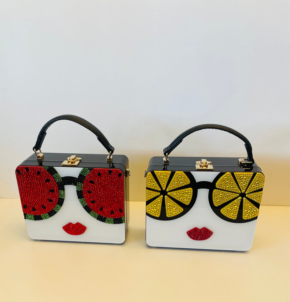 Swarovski Lemon Face Acrylic Handbag