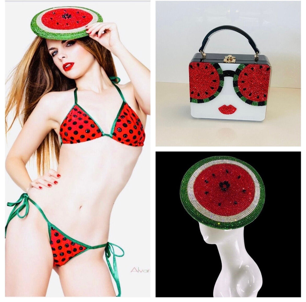 Watermelon Swarovski Fascinator Hat