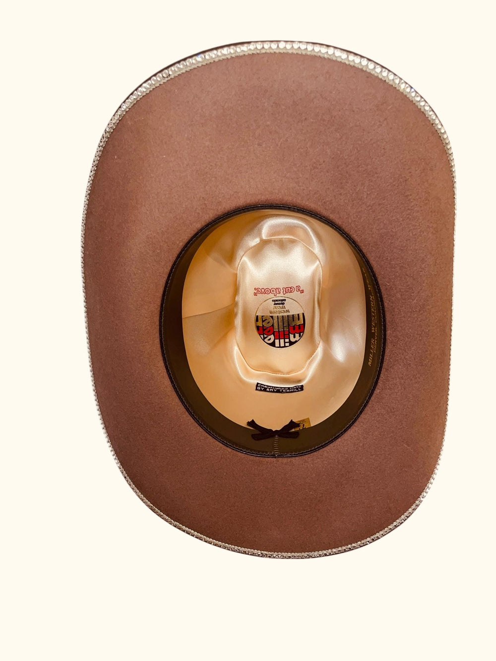 Vintage Western Brown Cowboy Hat Embellished With Swarovski Crystals