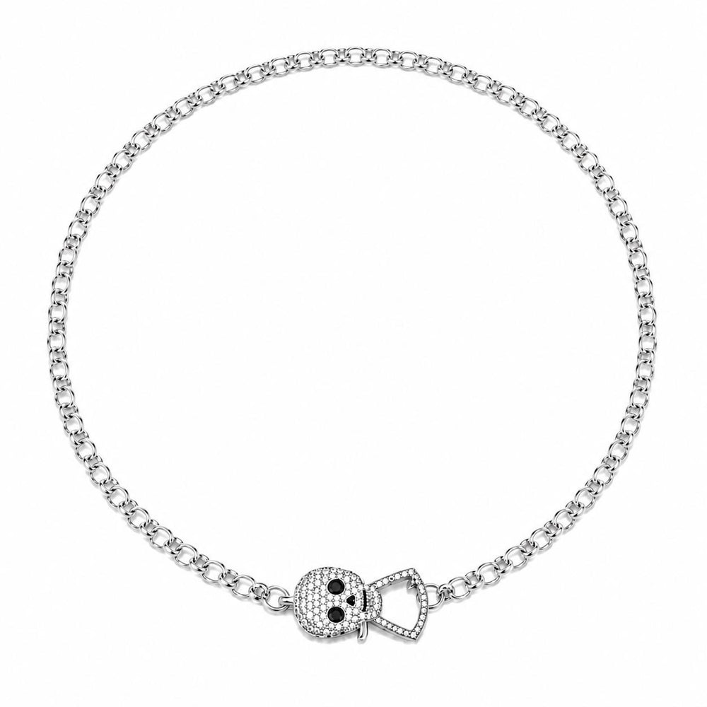 Sugar & Sin Gold Pavé Skull Necklace